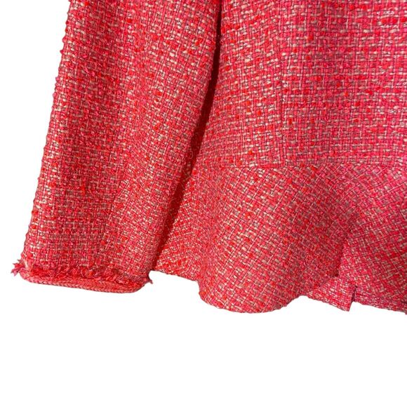 Talbots Hot Pink Boucle Tweed Button Up Blazer Size 16W 1X Corpcore Barbie - Picture 6 of 8